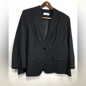 Calvin Klein Women's Black Blazer 2 Button Jacket Size 24w
